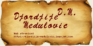 Đorđije Medulović vizit kartica